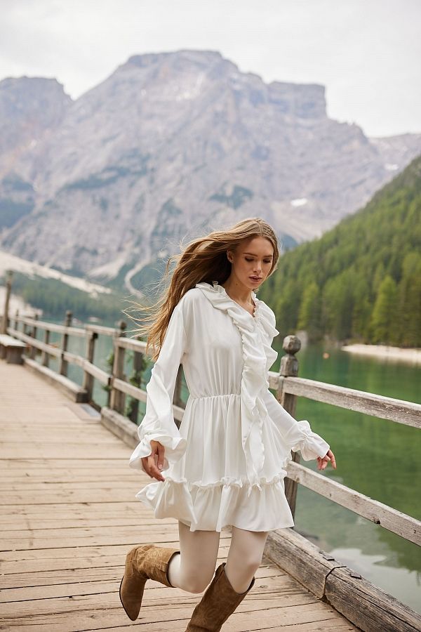Mini dress with flounces 13551 № 3