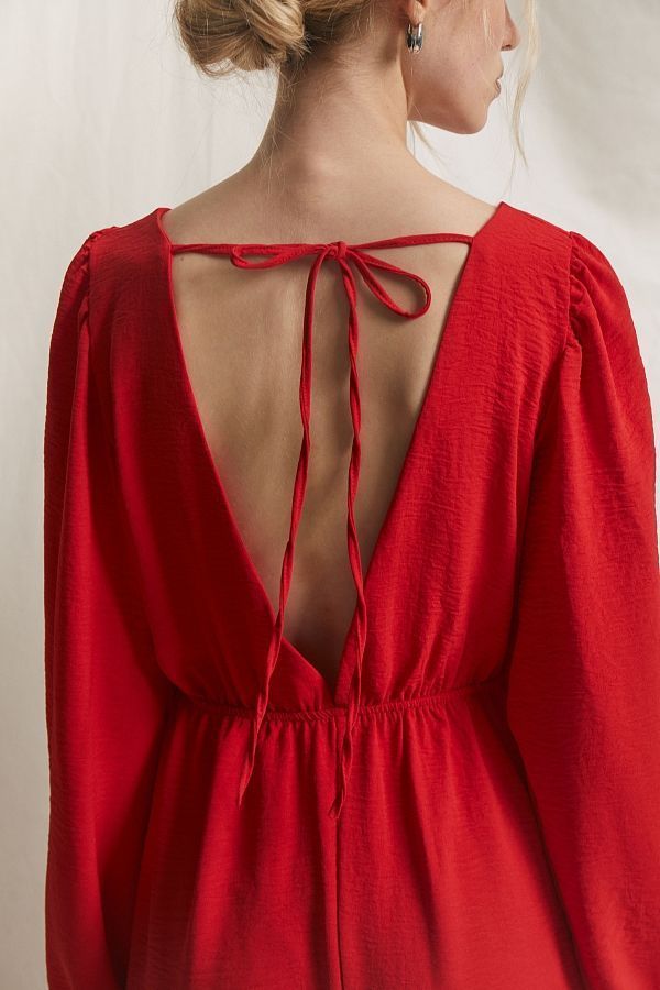 Open back maxi dress in red colour MBPL003/5 № 3