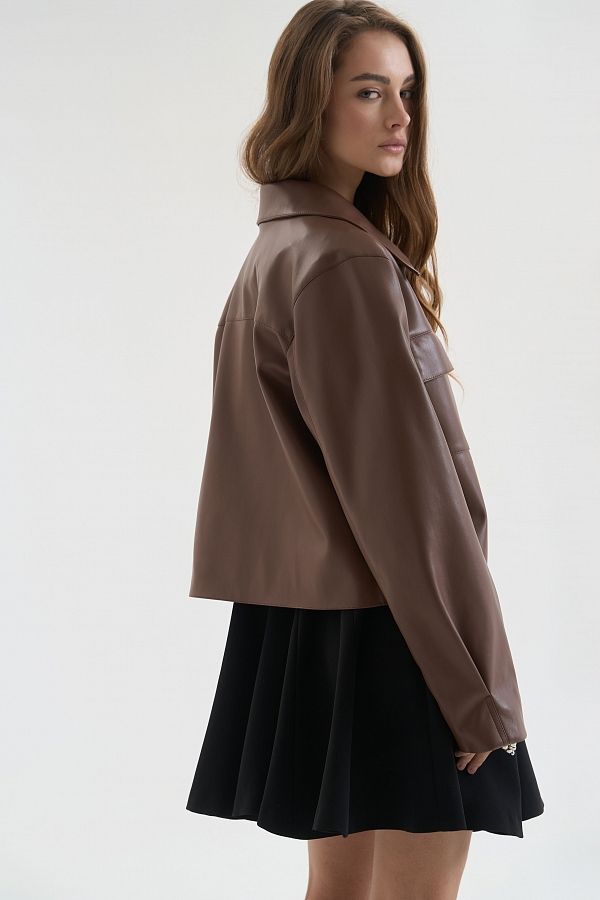 Brown eco leather jacket jac25/1 #RU#  jac25/1 № 5