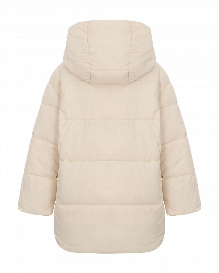 Lengthened ivory down jacket with hood  240907/2 #RU#   240907/2 № 4
