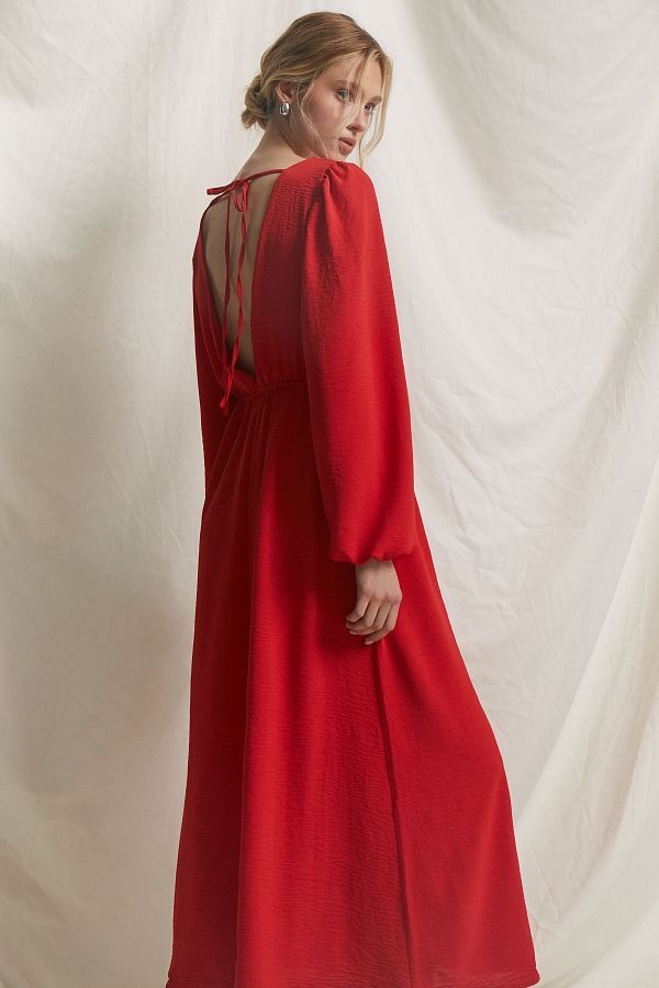 Open back maxi dress in red colour MBPL003/5 № 2