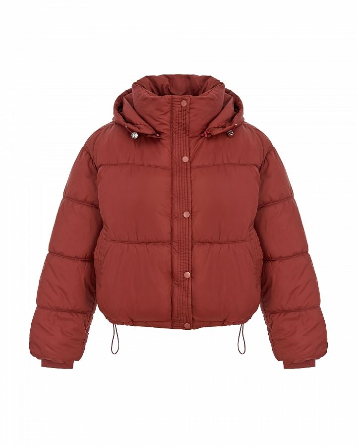 Short down jacket with hood burgundy 240909/4 #RU#  240909/4 № 1