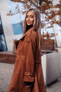 Ginger suede trench with lining - №2