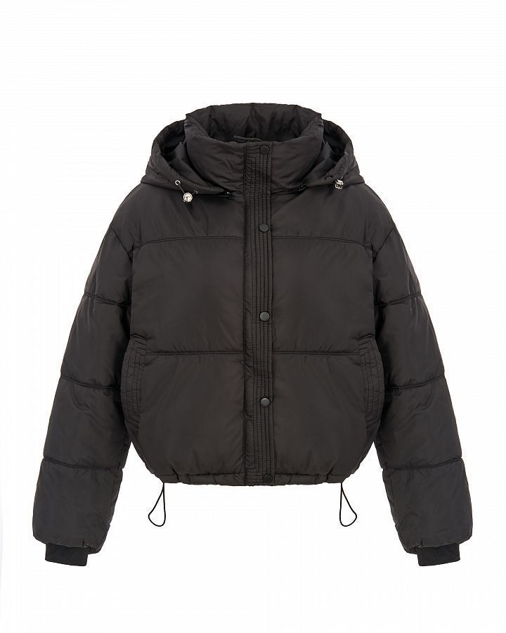 Short down jacket with hood black  240909/1 #RU#   240909/1 № 1