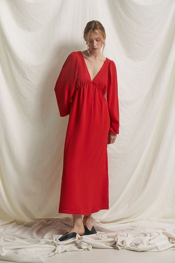 Open back maxi dress in red colour MBPL003/5 № 1