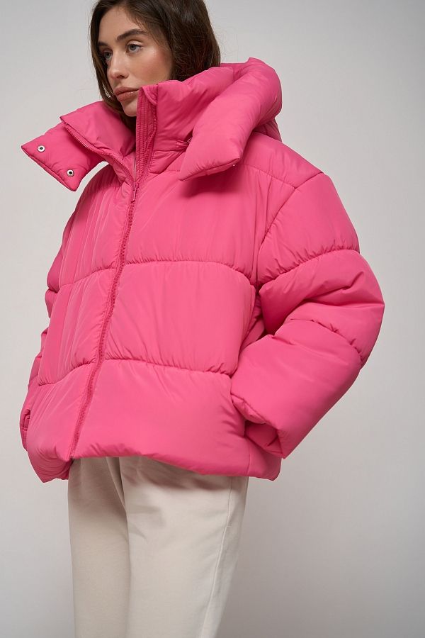 Pink cropped coat with zipper KR01103 #RU#  KR01103 № 4