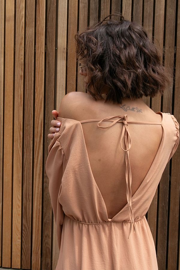 Open back maxi dress in brick kolour MBPL003/4 № 3