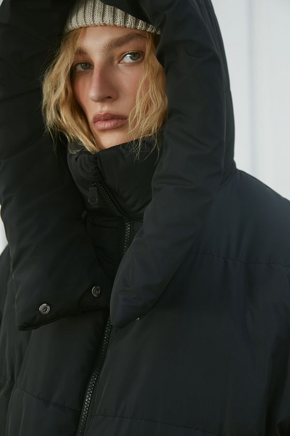 Black cropped coat with zipper KR01101 #RU#  KR01101 № 3