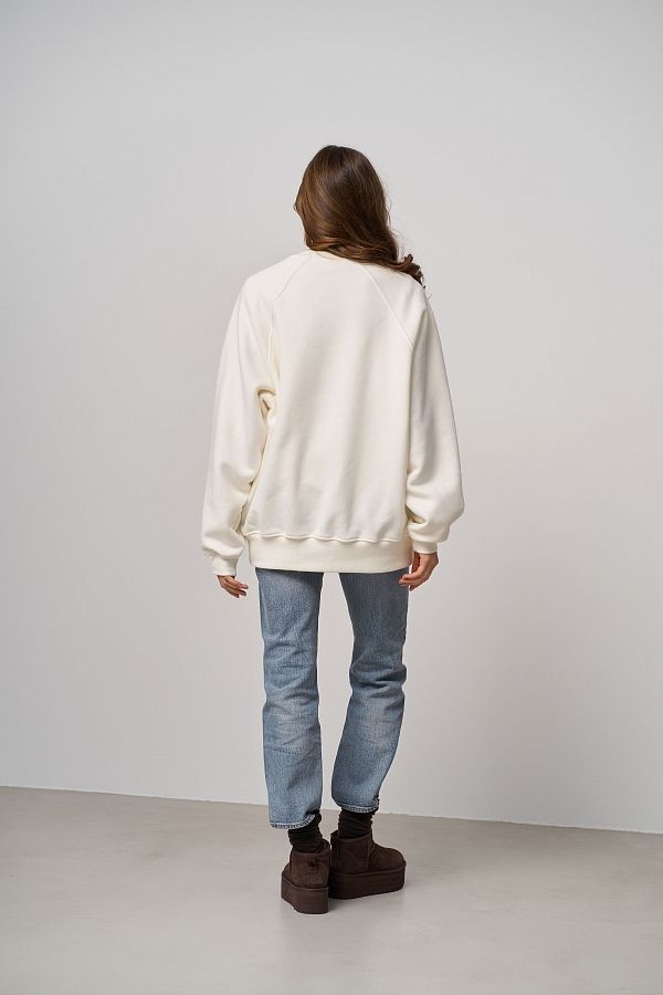 Ivory sweatshirt with print SV01/5 #RU#  SV01/5 № 3
