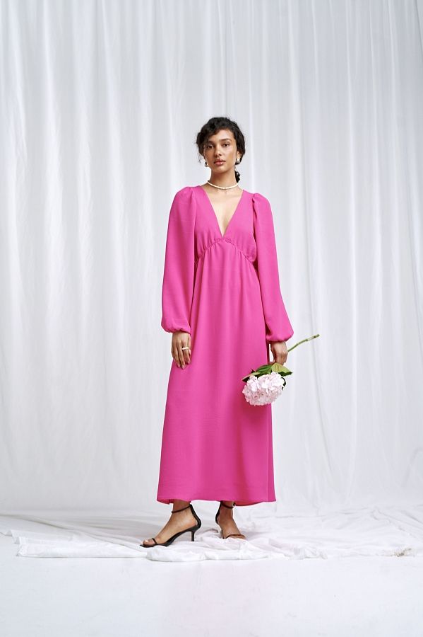 Open back maxi dress in pink colour MBPL003/9 № 1