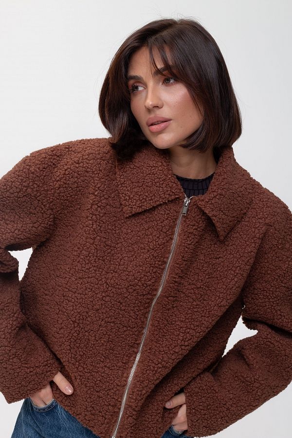 Brown fur jacket SHB03 #RU#  SHB03 № 1