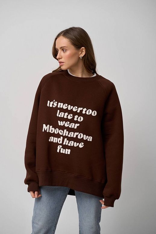 Brown sweatshirt with print