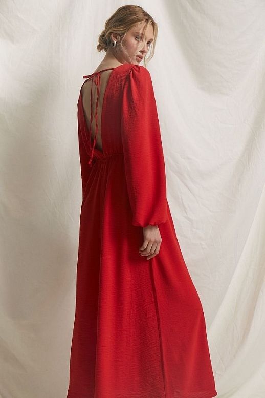 Open back maxi dress in red colour - №2