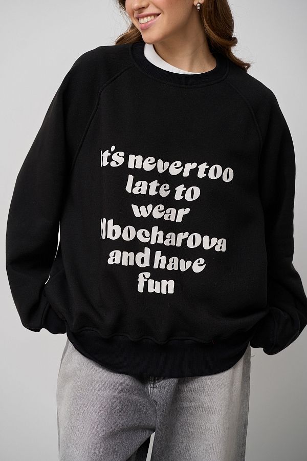 Black sweatshirt with print SV01/3 #RU#  SV01/3 № 3