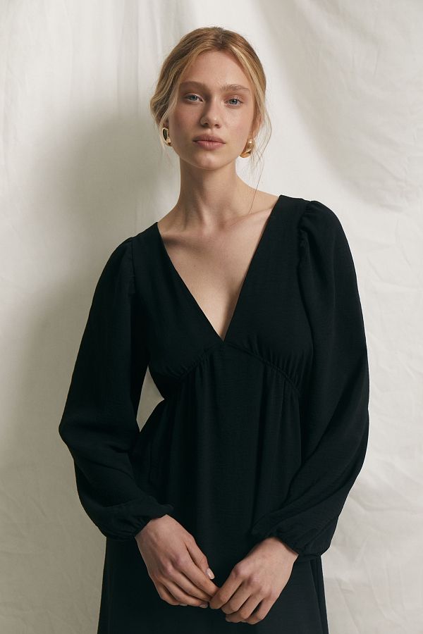 Open back maxi dress in black colour MBPL003/2 № 1