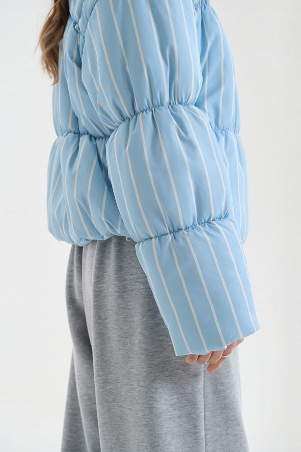 Short coat with collar blue with stripes coat25/1 #RU#  coat25/1 № 5