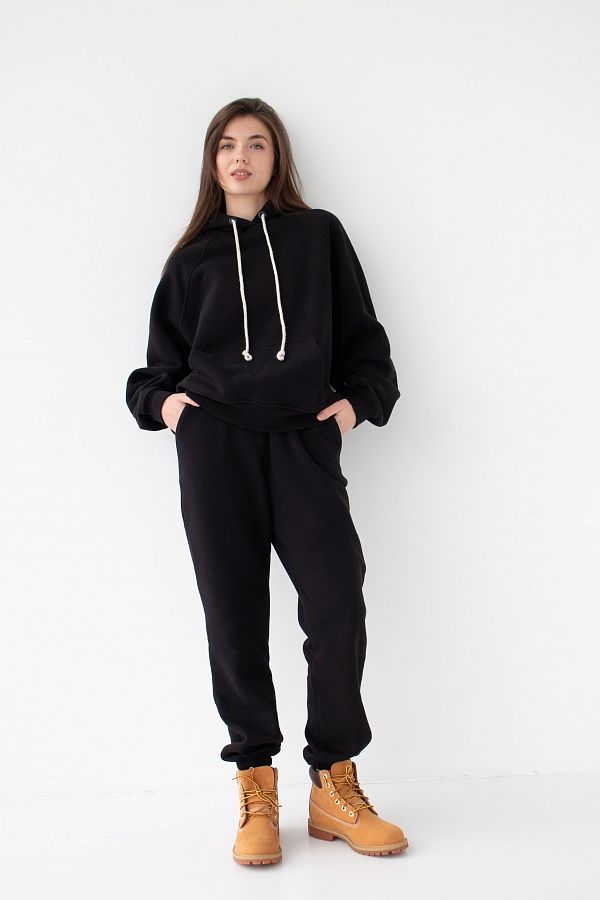 Black suit insulated with fleece N0123/3 #RU# Kombinezon sportowy ocieplany na czarnym polarze N0123/3 № 3
