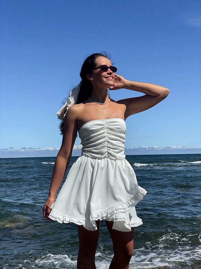 Dress with bare shoulders ivory VP0124/1 № 3