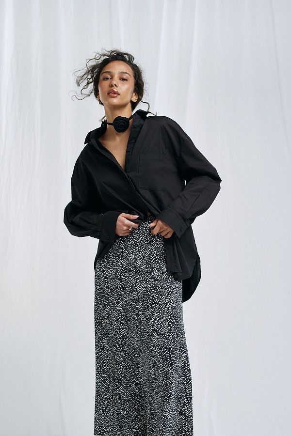 Classic black cotton shirt  MBSCH001/7 #RU# Klasyczna, bawełniana koszula w czarnym kolorze MBSCH001/7 № 3