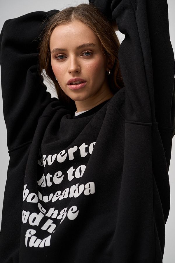 Black sweatshirt with print SV01/3 #RU#  SV01/3 № 4