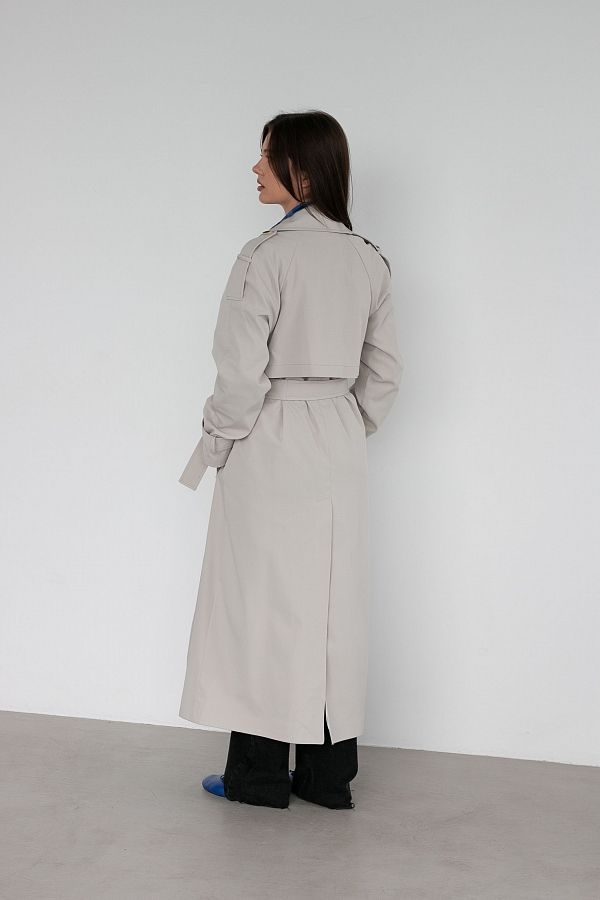 Grey cotton trench with lining C0523/2 #RU# Trencz z serii z bawełnianą podszewką C0523/2 № 3