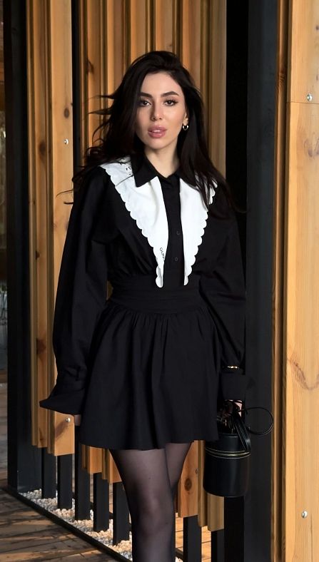 Shirt dress on buttons black