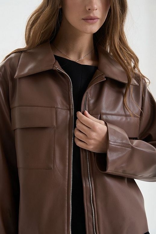 Brown eco leather jacket