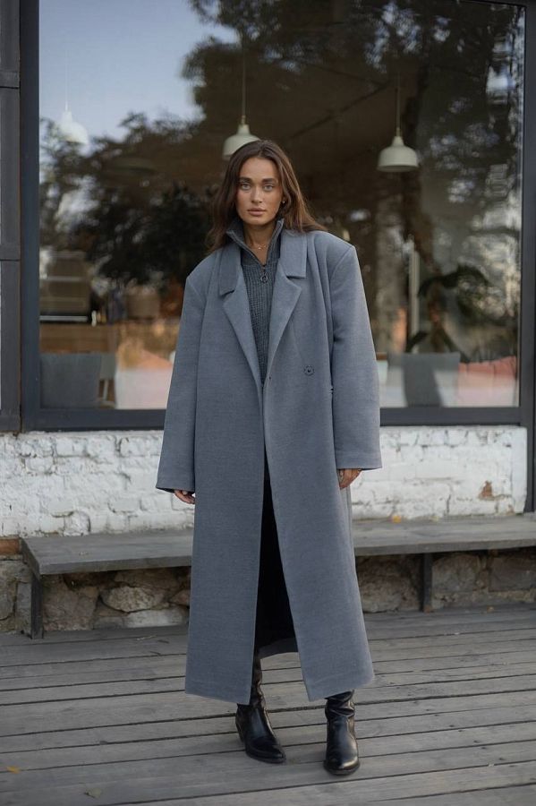 Belt-stripe maxi overcoat  #RU#   № 1