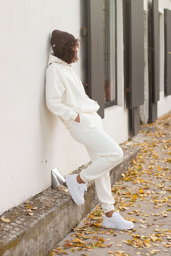 White suit insulated with fleece H0123/6 #RU# Kombinezon sportowy ocieplany na białym polarze H0123/6 № 3