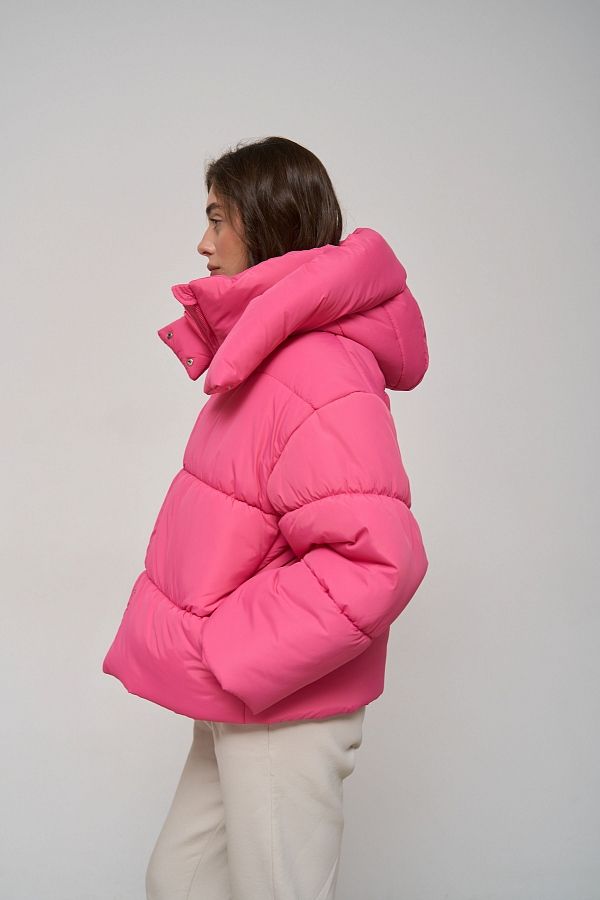 Pink cropped coat with zipper KR01103 #RU#  KR01103 № 3