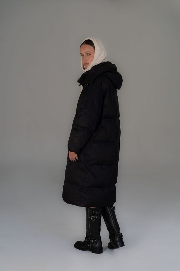 Long black down jacket with hood  240906/1 #RU#  240906/1 № 3