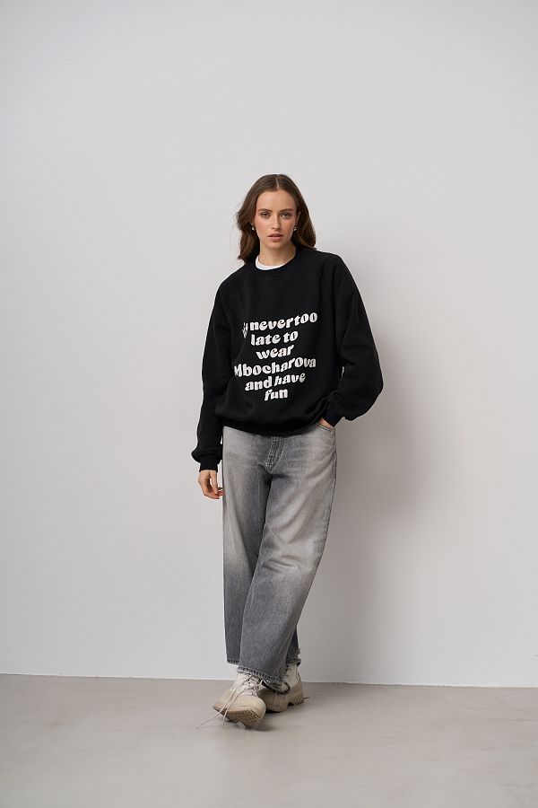 Black sweatshirt with print SV01/3 #RU#  SV01/3 № 5