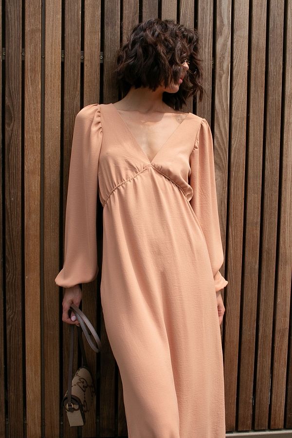 Open back maxi dress in brick kolour MBPL003/4 № 4
