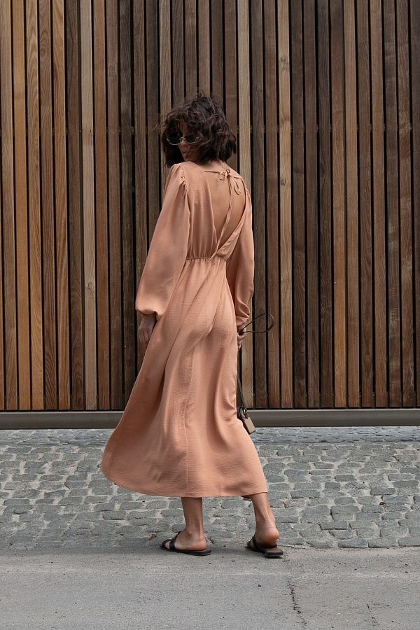 Open back maxi dress in brick kolour MBPL003/4 № 2