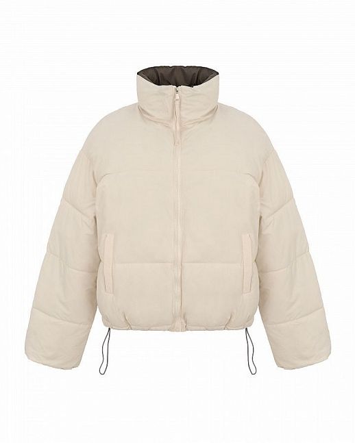Short two-sided down jacket ivory