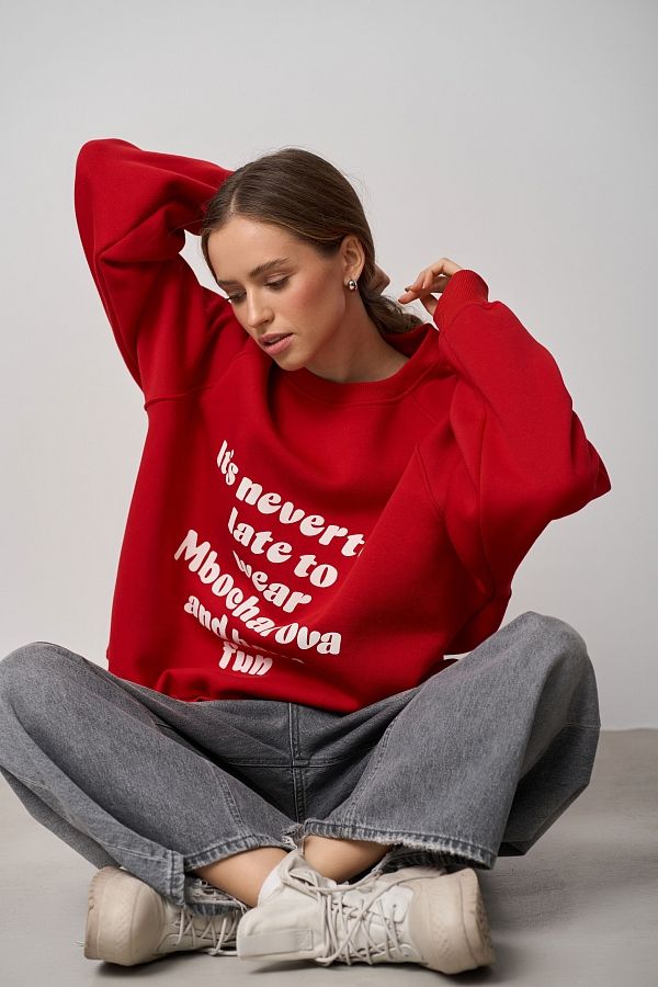  Red sweatshirt with print SV01/2 #RU#  SV01/2 № 1