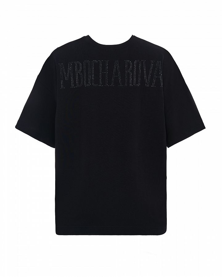 T-shirt with rhinestones black FB202411/2 #RU#  FB202411/2 № 3