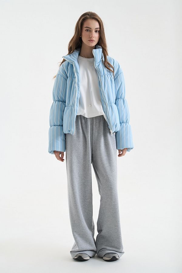 Short coat with collar blue with stripes coat25/1 #RU#  coat25/1 № 3