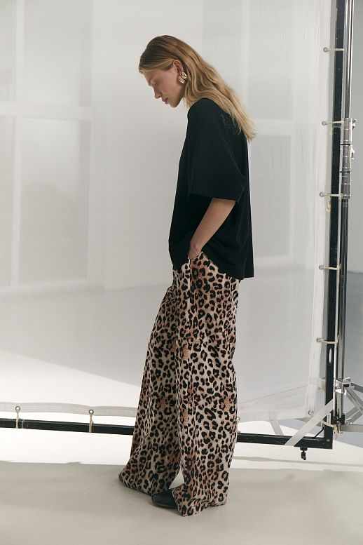Pants with panther pattern
