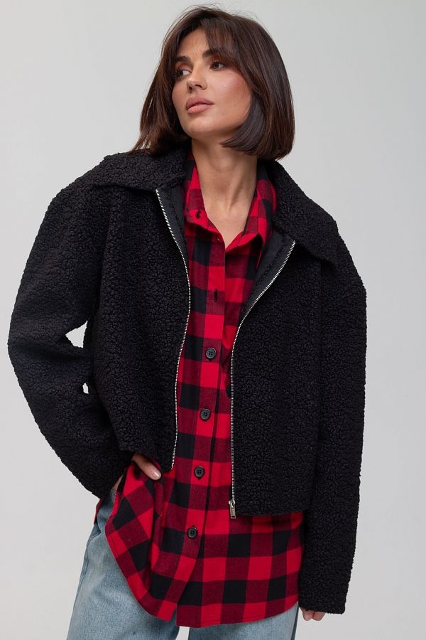 Black fur jacket SHB04 #RU#  SHB04 № 1