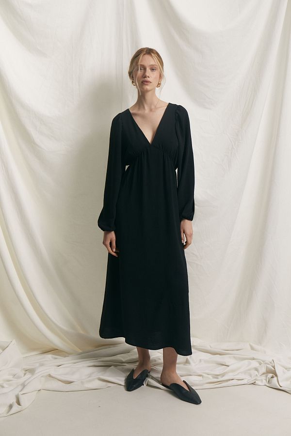 Open back maxi dress in black colour MBPL003/2 № 2