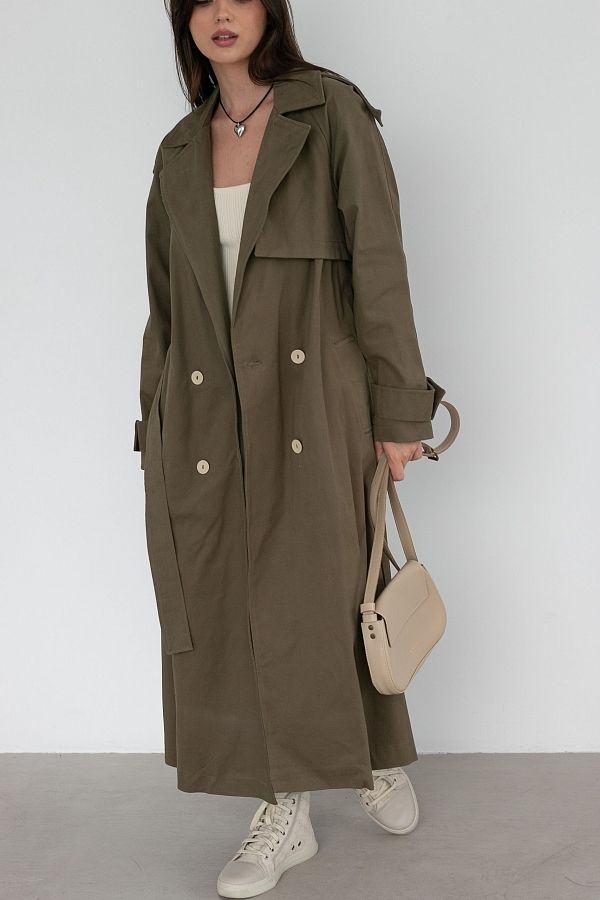 Haki cotton trench C0221 MB001 #RU# Trencz bawełniany khaki C0221 MB001 № 1