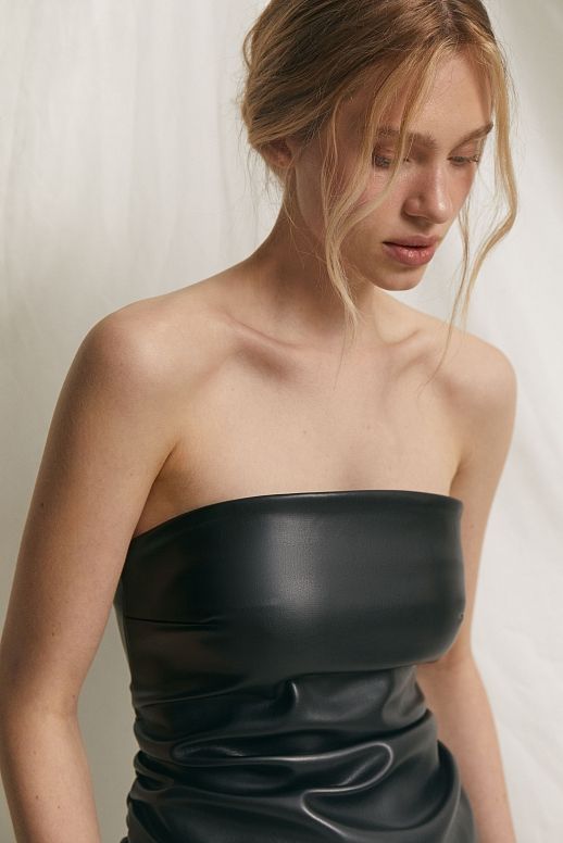 Black eco leather corset - №2