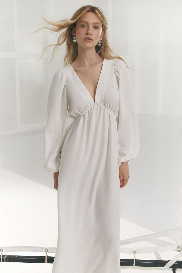 Open back maxi dress in ivory colour MBPL003/1 № 2