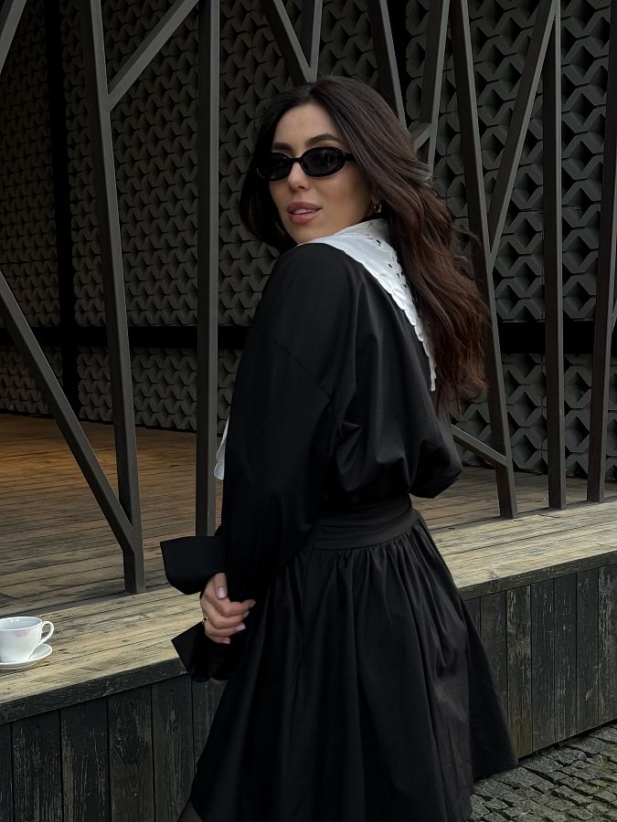 Shirt dress on buttons black МБПЛ005/3 № 2