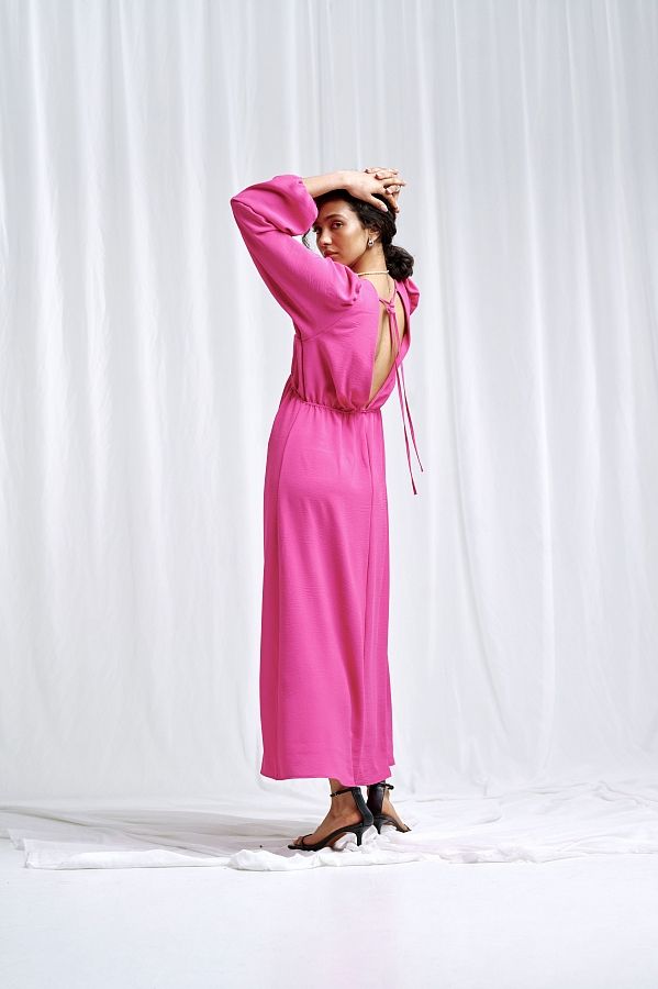 Open back maxi dress in pink colour MBPL003/9 № 2
