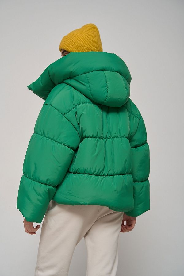 Green cropped coat with zipper KR01106 #RU#  KR01106 № 6