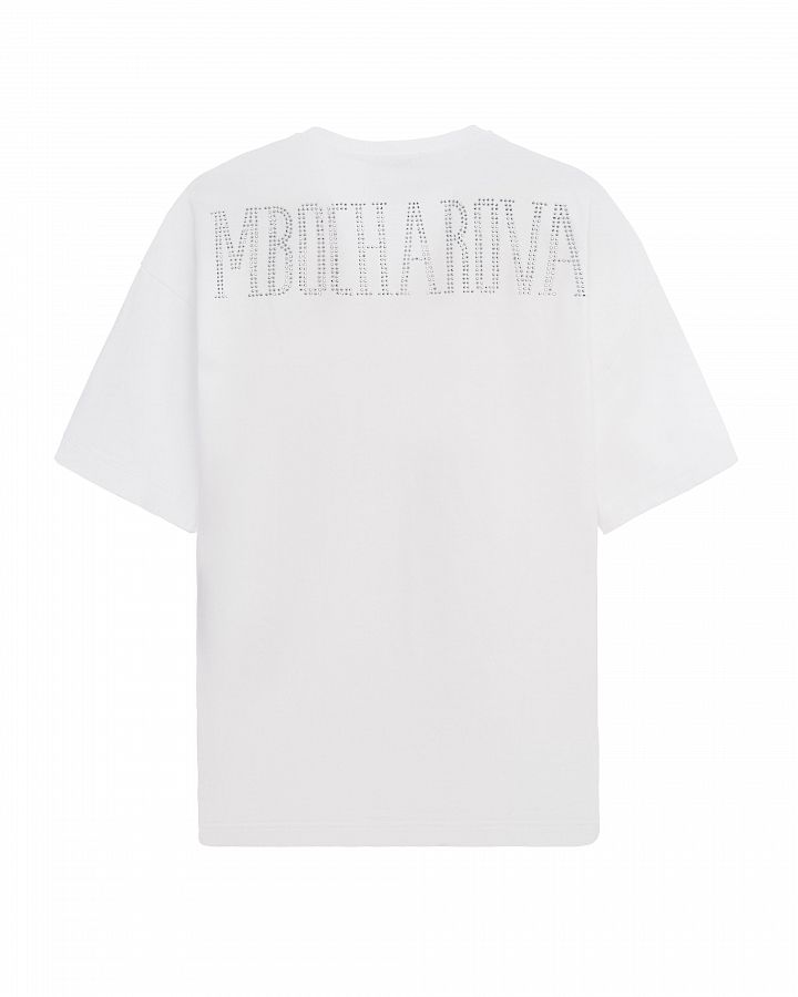 T-shirt with rhinestones white FB202411/1 #RU#  FB202411/1 № 3