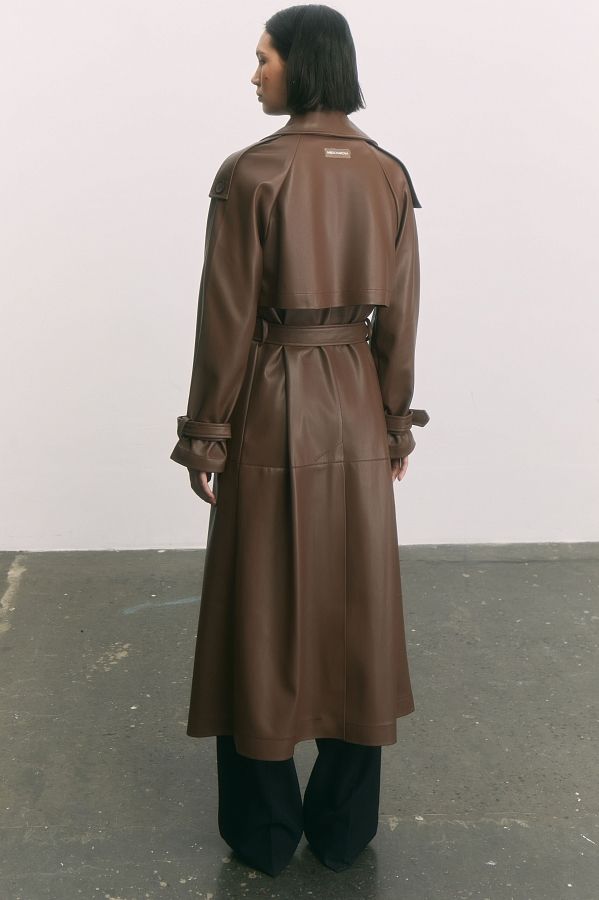 Brown eco-leather trench coat on suede С0321/12 #RU#  С0321/12 № 3