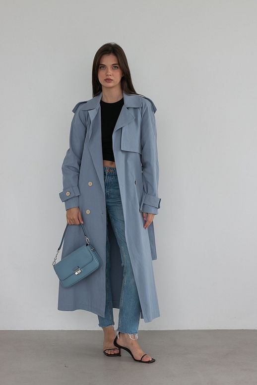 Blue cotton trench 